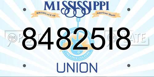 84825I8 Mississippi License Plate