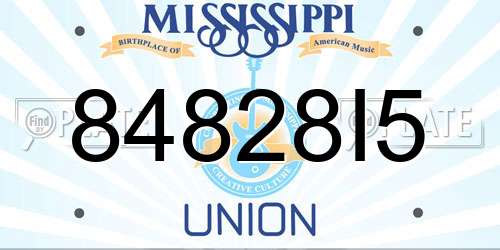 84828I5 Mississippi License Plate