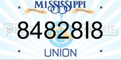 84828I8 Mississippi License Plate