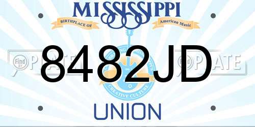 8482JD Mississippi License Plate