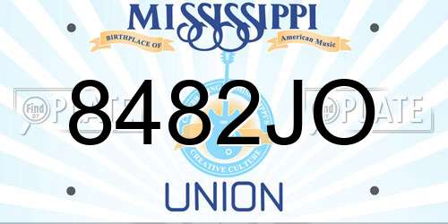8482JO Mississippi License Plate