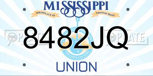 8482JQ Mississippi License Plate