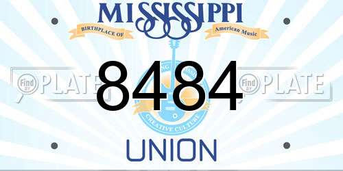 8484 Mississippi License Plate