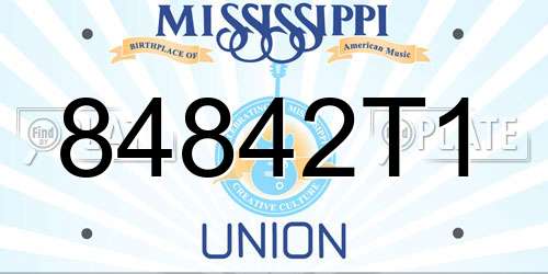 84842T1 Mississippi License Plate
