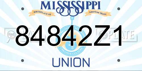 84842Z1 Mississippi License Plate