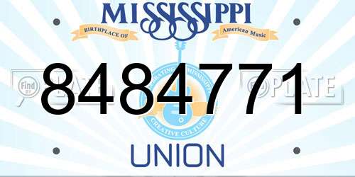 8484771 Mississippi License Plate