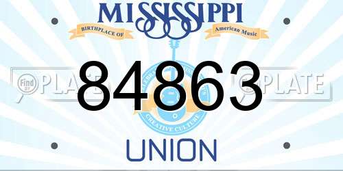 84863 Mississippi License Plate