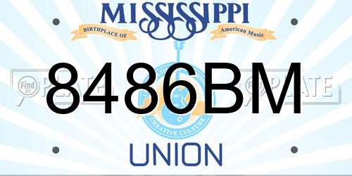 8486BM Mississippi License Plate
