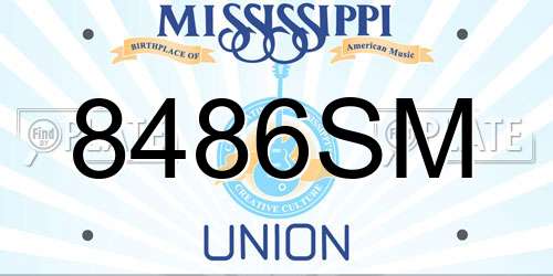 8486SM Mississippi License Plate