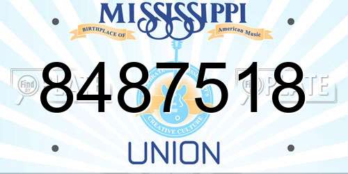 8487518 Mississippi License Plate