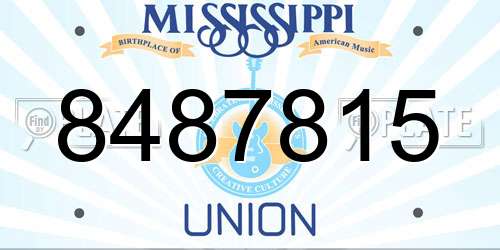 8487815 Mississippi License Plate