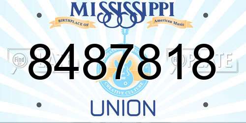 8487818 Mississippi License Plate