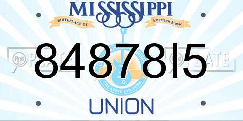 84878I5 Mississippi License Plate