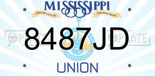 8487JD Mississippi License Plate