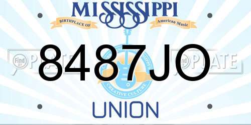 8487JO Mississippi License Plate