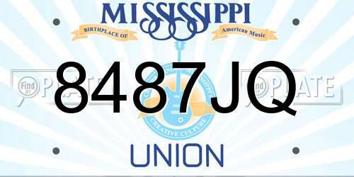 8487JQ Mississippi License Plate