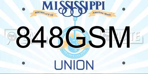 848GSM Mississippi License Plate