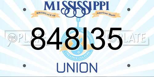 848I35 Mississippi License Plate
