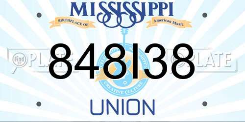 848I38 Mississippi License Plate