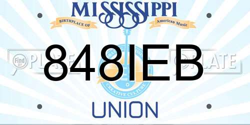 848IEB Mississippi License Plate