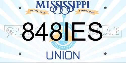 848IES Mississippi License Plate