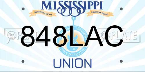 848LAC Mississippi License Plate