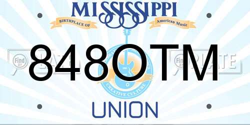 848OTM Mississippi License Plate