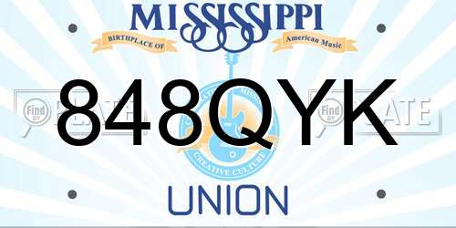 848QYK Mississippi License Plate