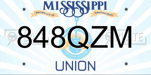 848QZM Mississippi License Plate