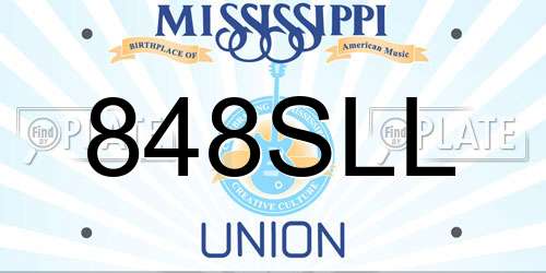 848SLL Mississippi License Plate