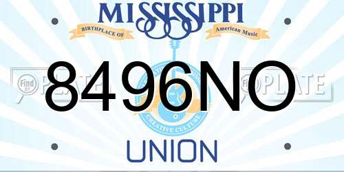 8496NO Mississippi License Plate