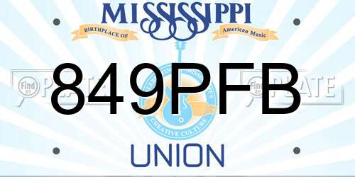 849PFB Mississippi License Plate