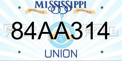 84AA314 Mississippi License Plate