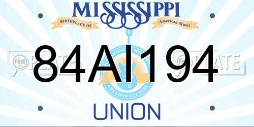 84AI194 Mississippi License Plate