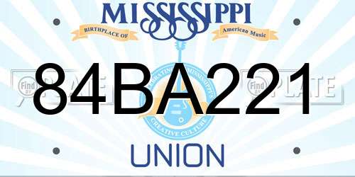 84BA221 Mississippi License Plate