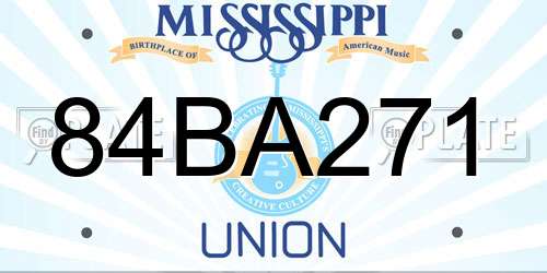 84BA271 Mississippi License Plate