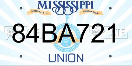 84BA721 Mississippi License Plate