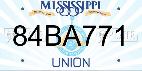 84BA771 Mississippi License Plate