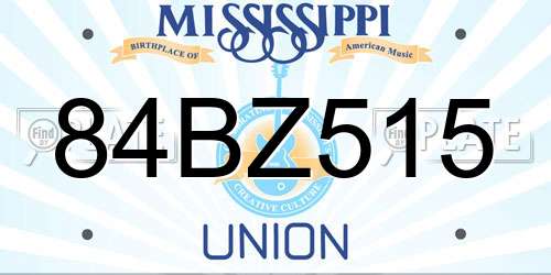 84BZ515 Mississippi License Plate
