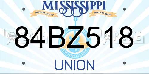 84BZ518 Mississippi License Plate