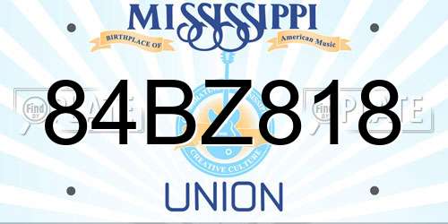 84BZ818 Mississippi License Plate