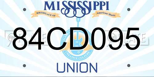 84CD095 Mississippi License Plate
