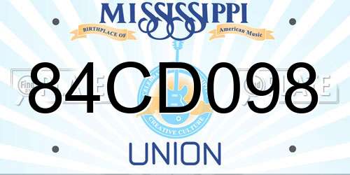 84CD098 Mississippi License Plate