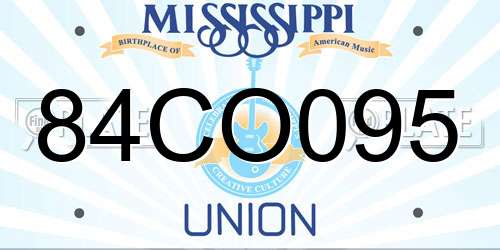 84CO095 Mississippi License Plate