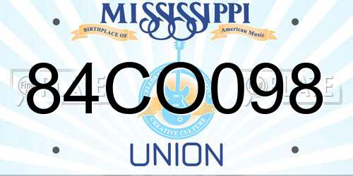 84CO098 Mississippi License Plate