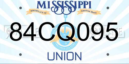 84CQ095 Mississippi License Plate