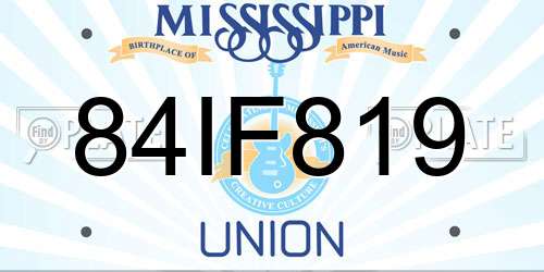 84IF819 Mississippi License Plate