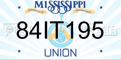 84IT195 Mississippi License Plate