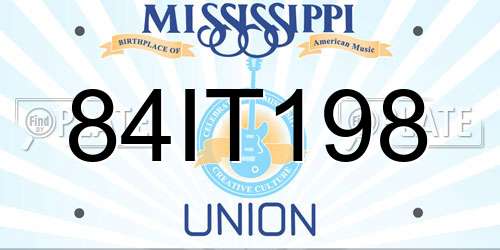 84IT198 Mississippi License Plate
