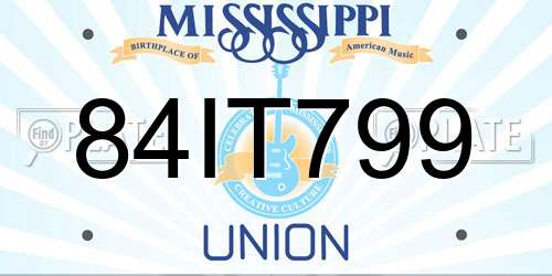84IT799 Mississippi License Plate